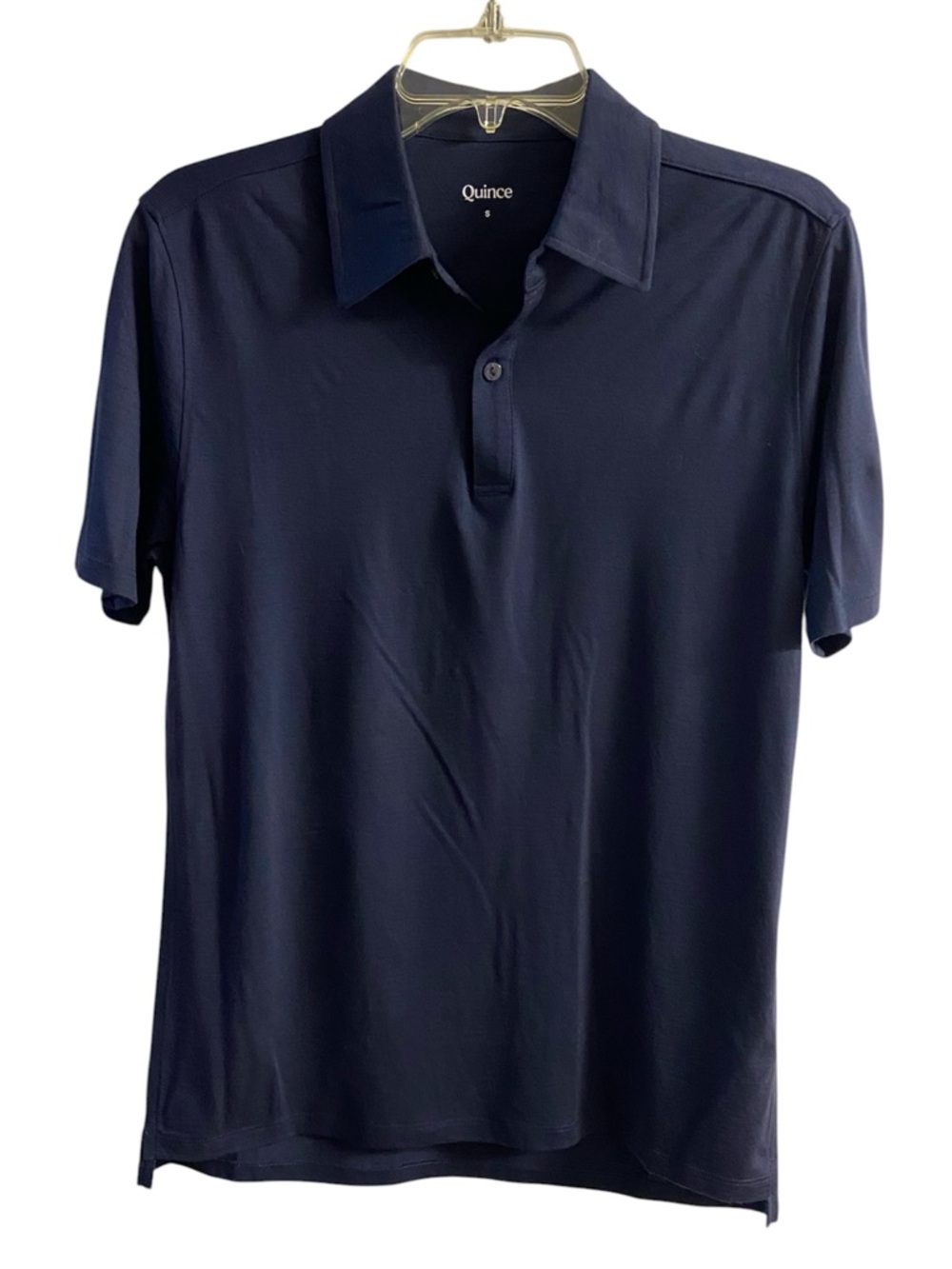 Quince Men's Dark Navy Short Sleeve Polo Small